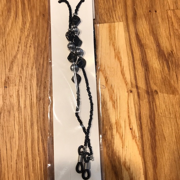 Black Beaded Eyeglasses Cord 26” Long New - Picture 1 of 3